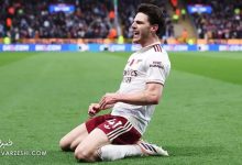 ویدیو| این بار نه ضربه ایستگاهی، بلکه گل با ضربه سر؛ دوربین دکلان رایس مقابل برنلی