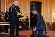 ویدیو| دیوید بکام از خاندان سلطنتی لقب شوالیه گرفت!