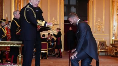 ویدیو| دیوید بکام از خاندان سلطنتی لقب شوالیه گرفت!