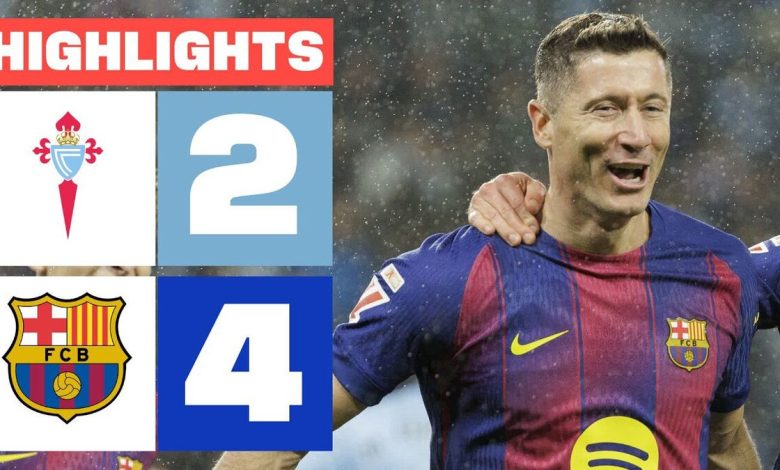 ویدیو| خلاصه بازی سلتاویگو ۲ - بارسلونا ۴/ هت‌تریک لواندوفسکی