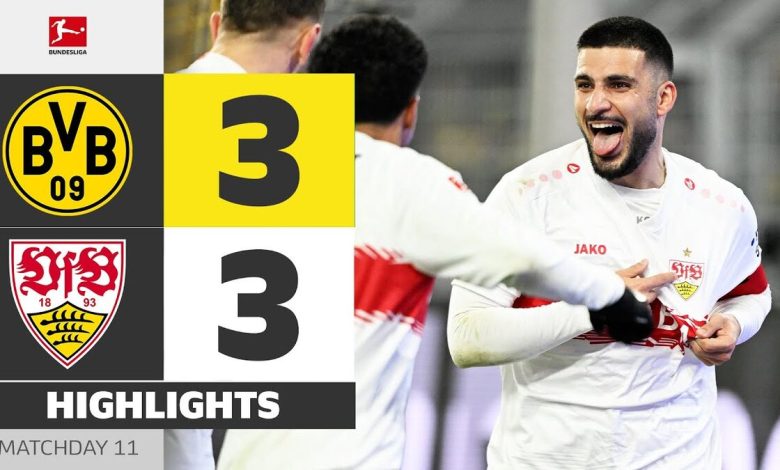 ویدیو| خلاصه بازی دورتموند ۳ - اشتوتگارت ۳/ جذاب، پرگل و هیجان‌انگیز