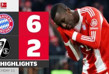 ویدیو| خلاصه بازی بایرن مونیخ ۶ - فرایبورگ ۲/ نبرد جذاب و ۸ گله