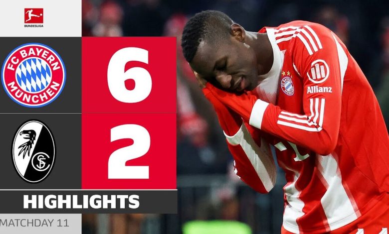 ویدیو| خلاصه بازی بایرن مونیخ ۶ - فرایبورگ ۲/ نبرد جذاب و ۸ گله