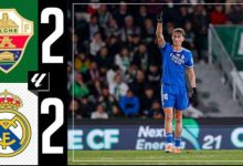 ویدیو| خلاصه بازی الچه ۲ - رئال مادرید ۲ با گزارش انگلیسی/ فرار از شکست در لحظات پایانی!