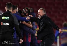 ویدیو| واکنش‌های فلیک پس از گل‌های بارسلونا به اتلتیکومادرید؛ انفجار نیمکت پس از گل سوم