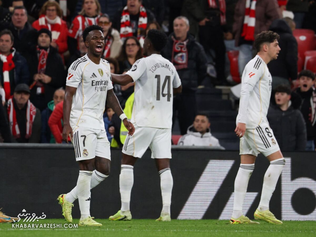 اتلتیک بیلبائو ۰ - رئال مادرید ۳/ کهکشانی‌ها روی لاک امباپه در تعقیب بارسلونا