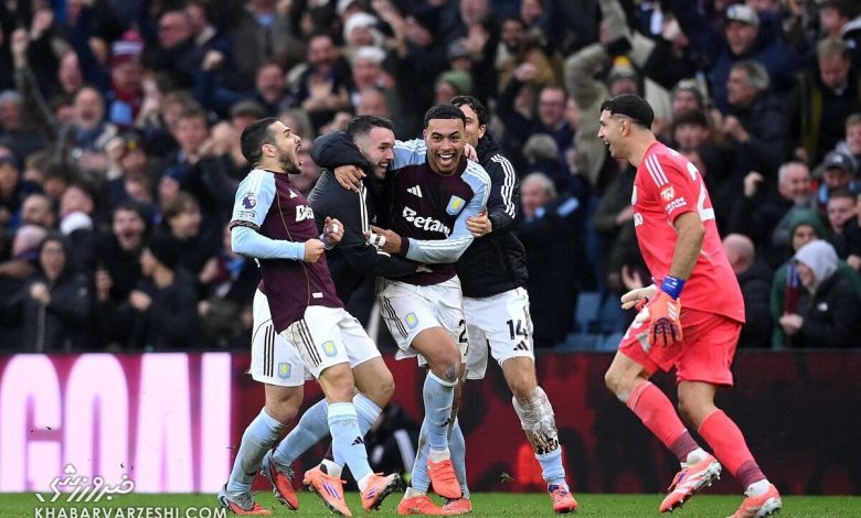 استون ویلا ۲ - آرسنال ۱/ توپچی‌ها در تله شیرها؛ صدر جدول به خطر افتاد