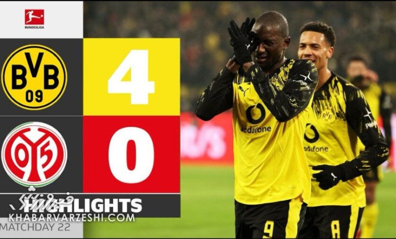 ویدیو| خلاصه بازی دورتموند ۴ - ماینتس ۰/ هر ۴ پاس گل را یک بازیکن داد!